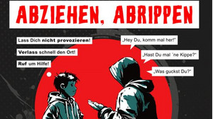 "Abziehen, Abrippen" - Mit Poster in Marburg gegen Jugendgewalt
