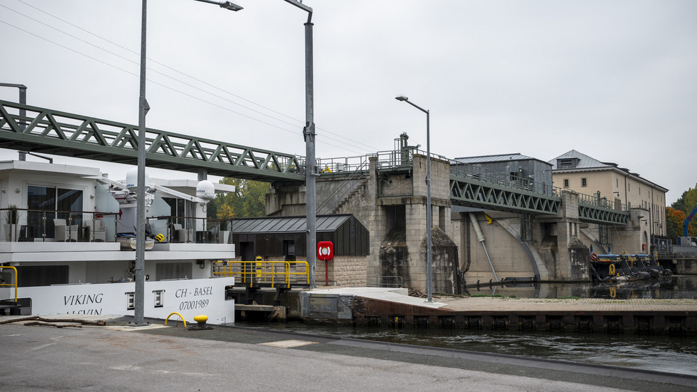 Die Schleuse Viereth am oberfränkischen Main.