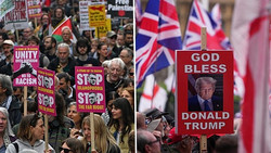 London angespannt: Robinson-Anhänger und Pro-Palästina-Demo