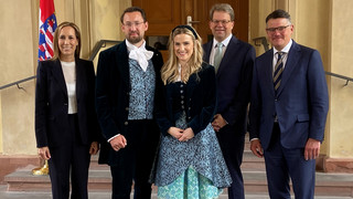 Empfang im Landtag: Rhein begrüßt Fuldaer Hessentagspaar