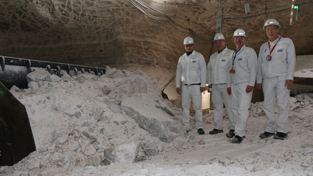 Unter Tage in der Grube Hattorf-Wintershall. Die milliardste Tonne haben die Bergleute jetzt aus der Grube geholt.  