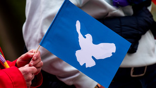 Ostermärsche in Hessen: Abschluss in Frankfurt mit 1.100 Teilnehmern