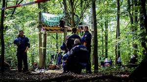 Protestcamp im Wald beim Langener Waldsee: Aktivisten gegen Kiesabbau
