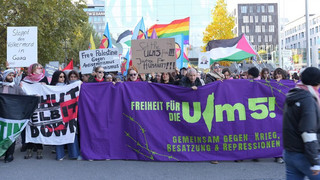 «Free the Ulm 5» - Demo zur Solidarisierung mit Aktivisten in Stuttgart