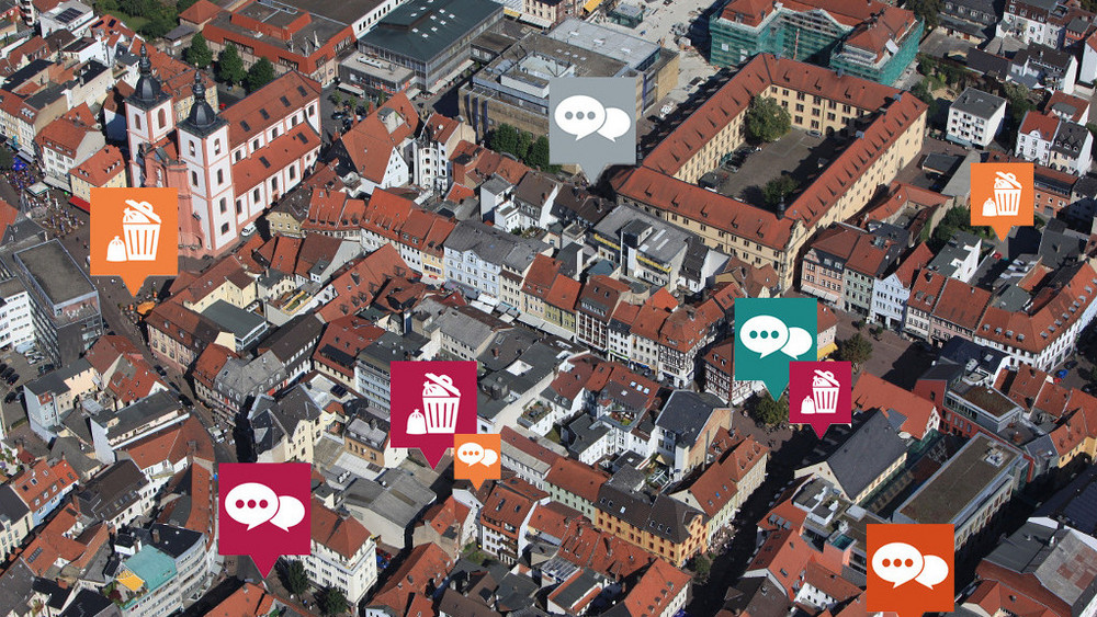 Auf einer digitalen Karte kann man beim "Mängelmelder" der Stadt Fulda sehen, welche Mängel schon gemeldet wurden und wie weit die Instandsetzungsarbeiten sind. 