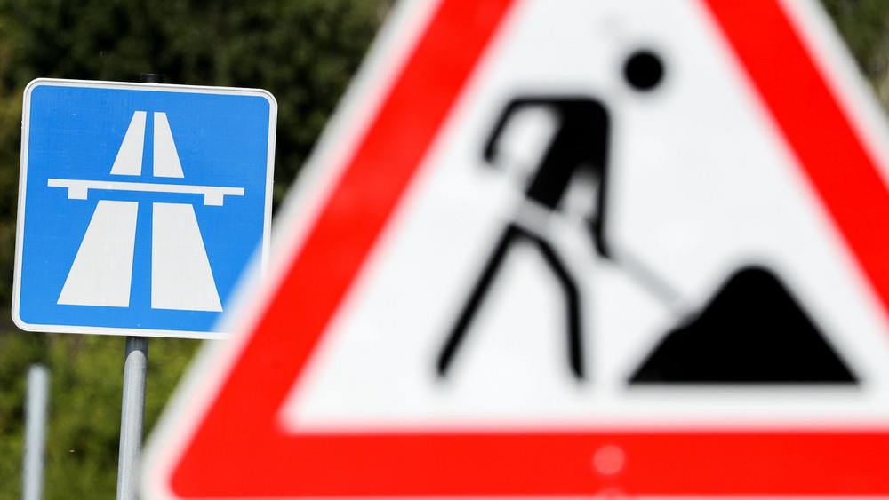 Bauarbeiten auf Autobahn