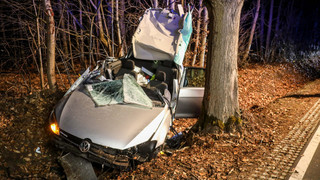 25-Jähriger kracht bei Lauterbach mit Auto gegen Baum, schwer verletzt