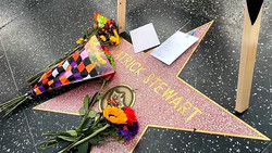 USA: Nach seinem Tod legen Trauernde Blumen an Patrick Stewarts Hollywood-Stern nieder