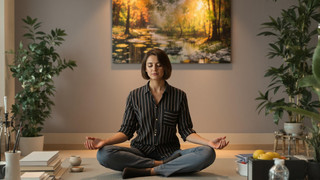 Meditation um in der Mittagspause zu entspannen und Kraft zu tanken