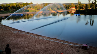 Wegen anhaltender Hitze: Meerhofsee in Alzenau wird "belüftet"