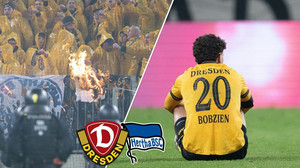 Kritik nach Fan-Krawallen: Hertha-Sieg in Dresden überschattet
