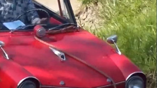 Oldtimer mit Schwimmflügeln: Amphicars schwimmen in der Aller