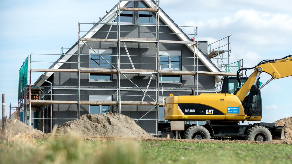 Baustelle eines Einfamilienhauses