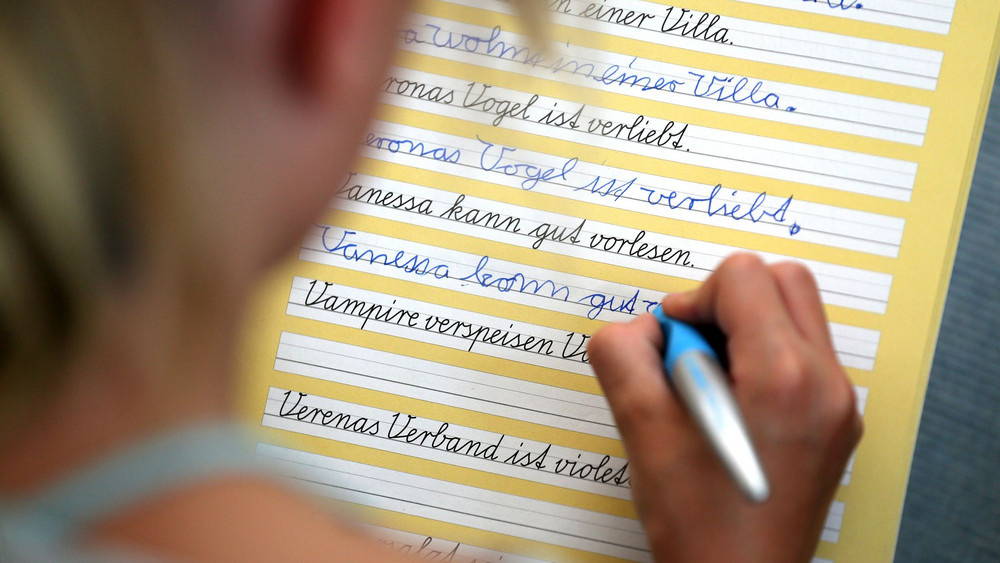 Schreibschrift einer Grundschülerin