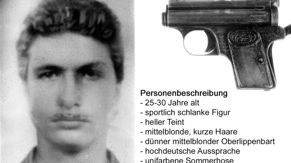 Links das Phantombild des Täters, der damals zwischen 25 und 30 Jahre alt gewesen sein soll. Rechts die mutmaßliche Tatwaffe. 