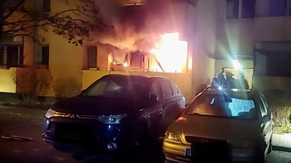 Feuer in Biebrich - Bewohner mit Drehleiter gerettet