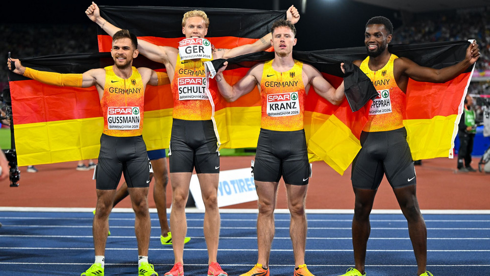 Leichtathletik: Europameisterschaft Silber für die Staffel.