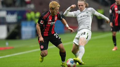 Fußball: Eintracht mit Last-Minute-1:1 gegen Wolfsburg