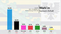 Hochrechnungen: AfD klar vor CDU bei Sachsen-Anhalt-Wahl