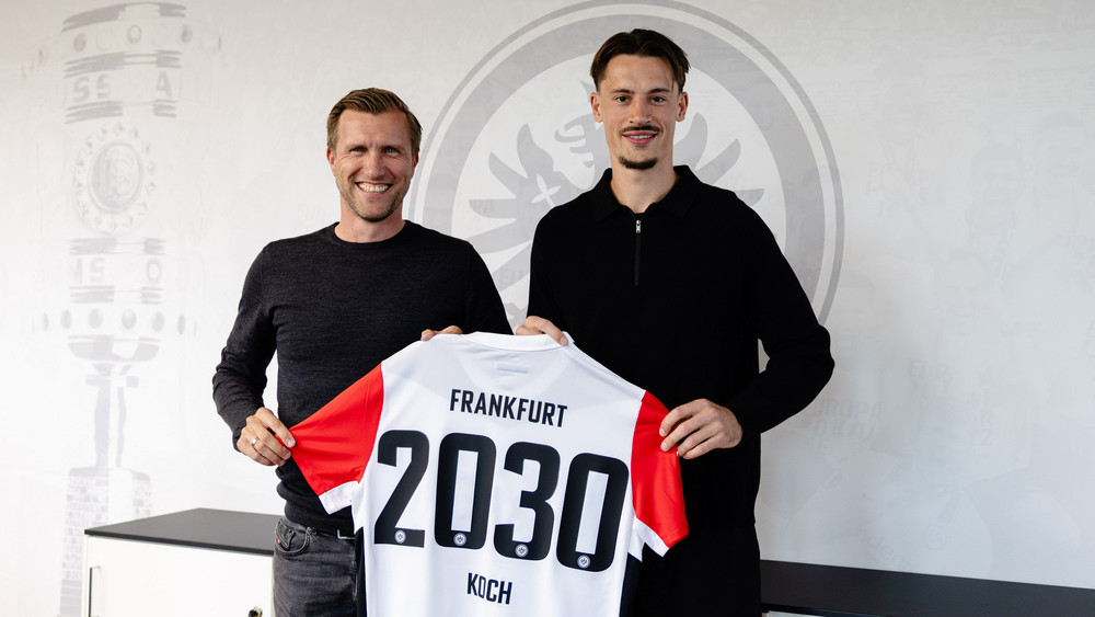 Sportvorstand Markus Krösche und Eintracht-Verteidiger Robin Koch.