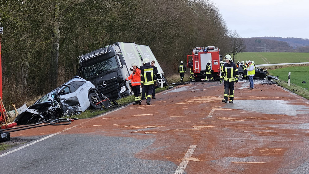 Tragischer Unfall auf der B485 bei Waldeck-Sachsenhausen