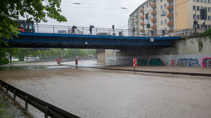 Überflutungen nach heftigem Dauerregen im Saarland