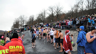 Verrückte Tradition am Edersee: Neujahrsschwimmen an der Sperrmauer