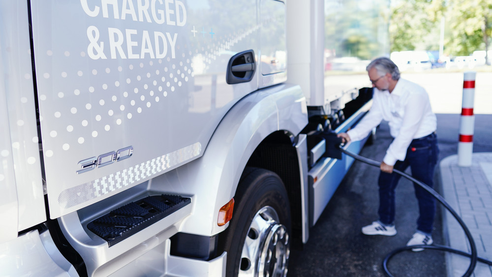 Strom Elektro Lkw Ladesäule