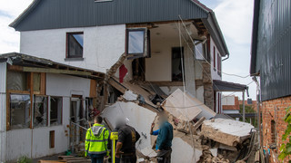 Explosion in Lauterbach - Haus teilweise eingestürzt