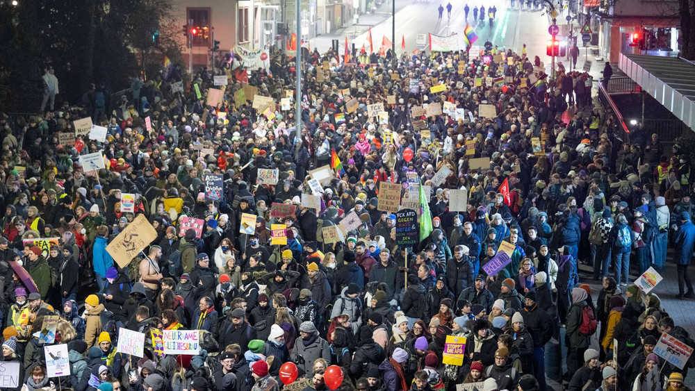 Proteste gegen AfD in Gießen
