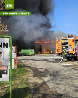 Brand auf Firmengelände in Fuldatal-Ihringshausen bei Kassel (auto. import)