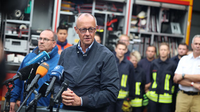 Merz in Waldbrandgebiet in der Eifel: "Das ist Klimawandel"