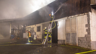 Scheunenbrand in Brachttal-Spielberg, 200.000 Euro Schaden