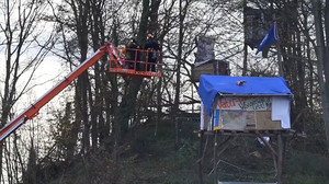 Tagebau Hambach: Polizei räumt besetztes Waldstück 