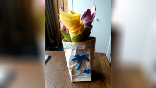 Upcycling-Bastelei: Milchvase aus Tetrapak