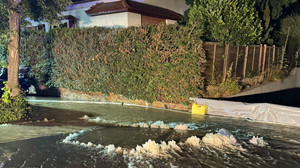 Nach Wasserrohrbruch in Bad Homburg: Sperrung bleibt noch mehrere Tage