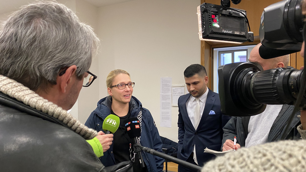 Anja Darsow nach dem Urteil in der Außenstelle Darmstadt des OLG Frankfurt zur Zahlung von Schadensersatz (Archivfoto).