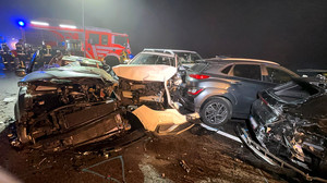 Massenkarambolage auf A3 bei Wiesbaden