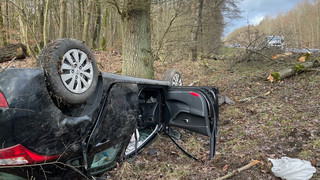Sturm-Unfall bei Bad Homburg: Baum stürzt auf Auto-Heck
