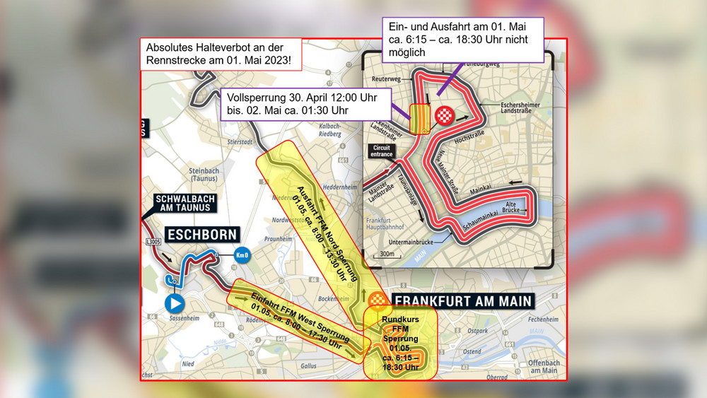 Radrennen EschbornFrankfurt Alle Sperrungen im Überblick