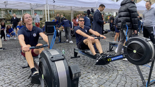 Rudern für den guten Zweck auf dem Frankfurter Roßmarkt