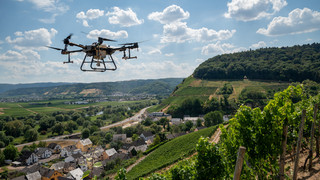 Novum in den Weinbergen im Rheingau - Pflanzenschutzdrohnen im Einsatz